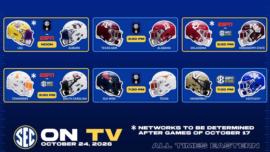 SEC Football im Fernsehen: 24. Oktober - | Southeastern Conference